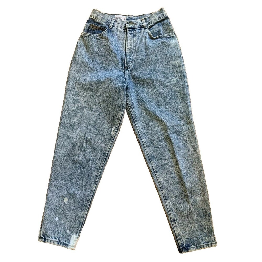 Vtg Prezzia Mom Jeans Jnr Sz 11 Acid Wash Zip Ankles 80s 90s Retro New Wave